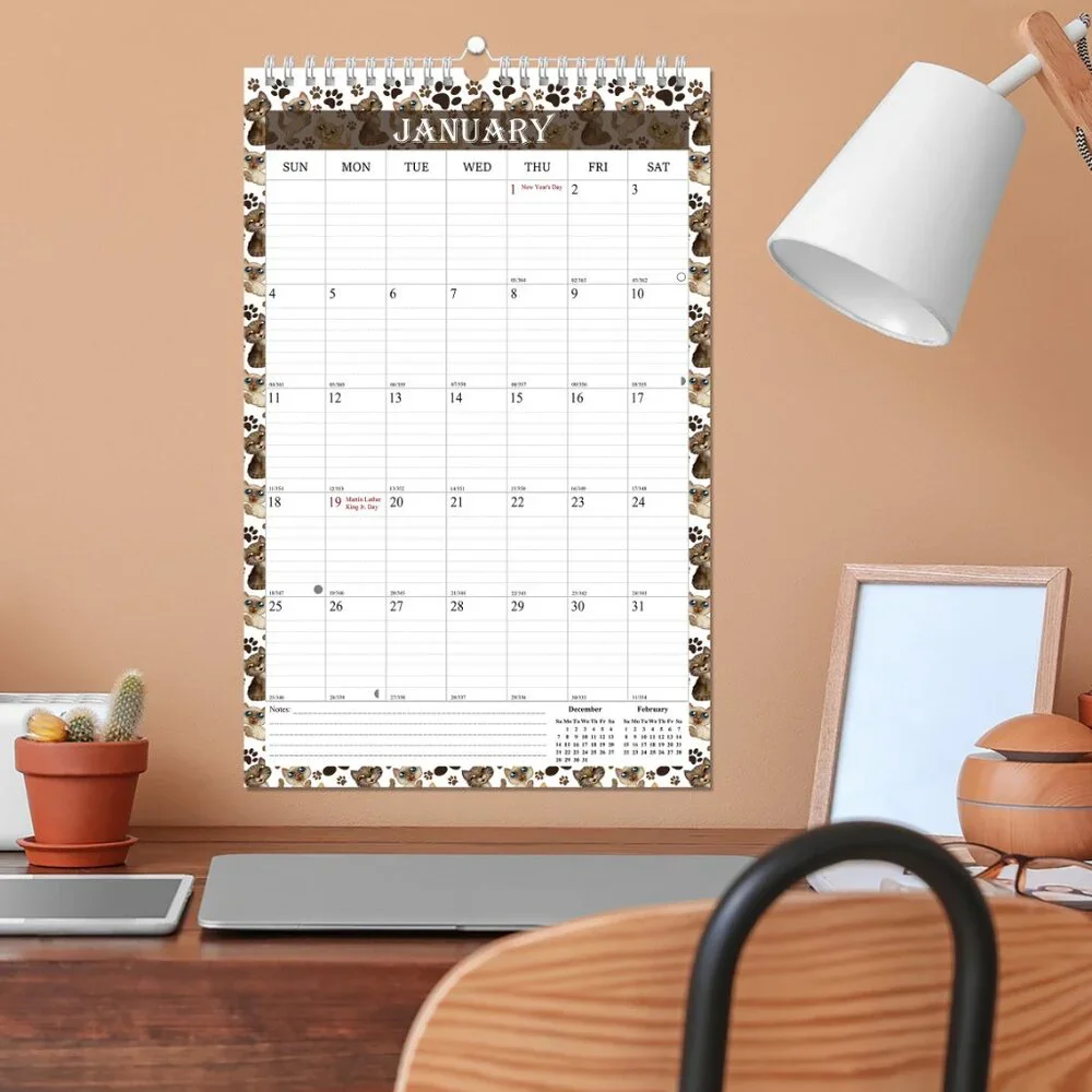2026-2027 Wall Calendar Spiral-bound Twin-Wire Binding - 18 Months 11